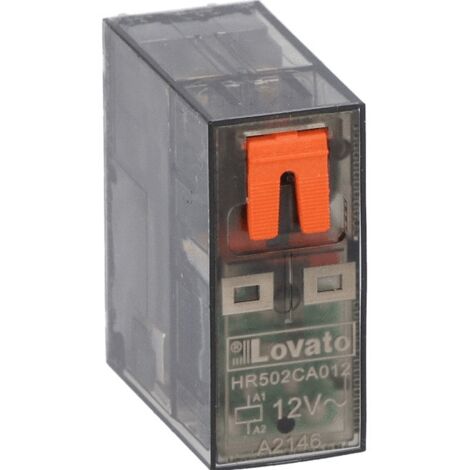 Rele' Miniaturizzato 2 Scambi 8A 12Vac + Led ( LOVATO cod. HR502CA012 )