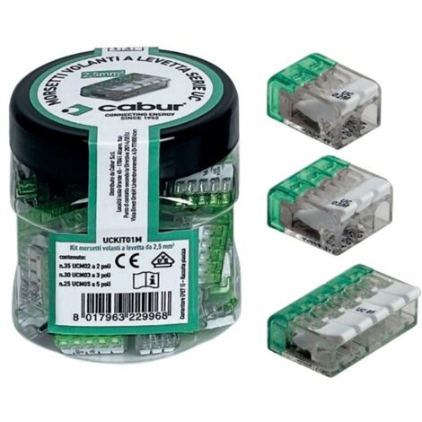 Kit Morsetti Volanti A Levetta Da 2,5Mmq ( Cabur Cod. Uckit01M ) (1/2)