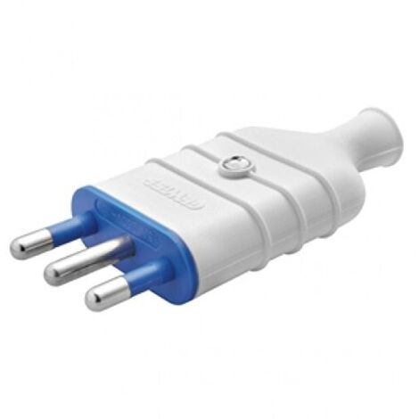 Spina Diritta 2P+T 16A 250V Bianco ( Gewiss Cod. Gw28005 )
