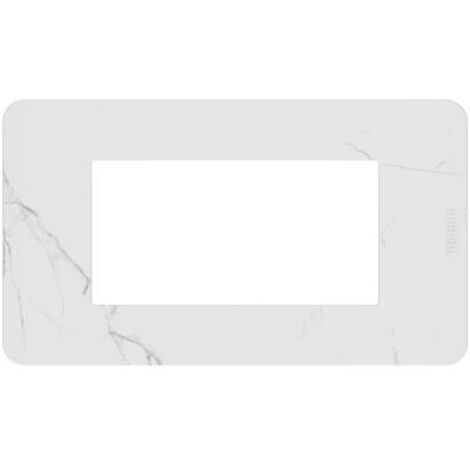 Placca BTICINO MatixGO Carrara - 4 Moduli In Tecnopolimero Per Interruttori - Foto 3