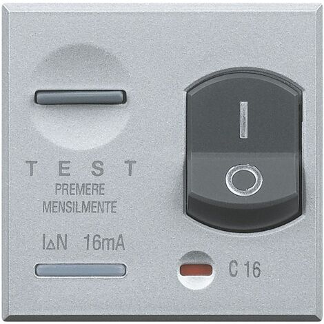 BTICINO axolute HC4305/16 - interruttore magnetotermico differenziale 1P+N 16A 10mA 2 moduli