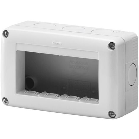 GEWISS GW27004 - Contenitore Per Apparecchi System - Protetto - 4 Posti - Grigio Ral 7035 - IP40