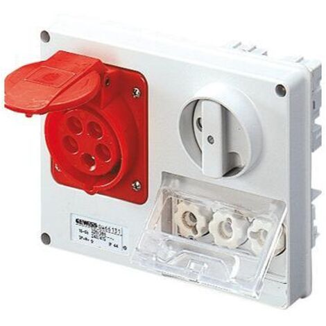Presa Interbloccata Orizz. Senza Fondo 3P+N+T 16A 380V ( Gewiss Cod. Gw66131 ) (1/2)