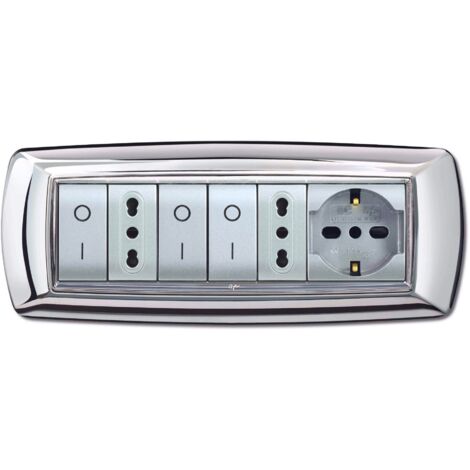 Placca Mylife 7 Moduli Cromo ( ELETTROCANALI cod. ECL2987CR )