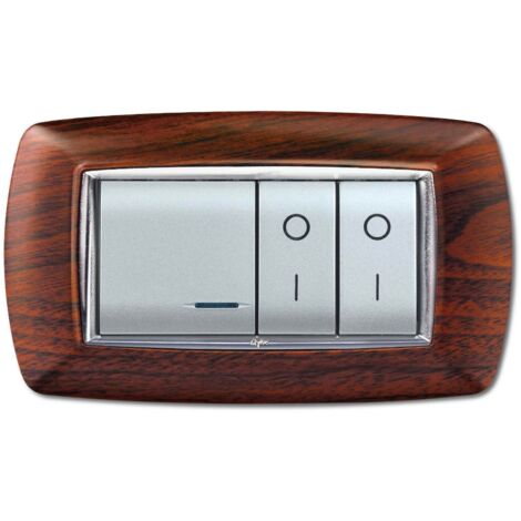 Placca Mylife 4 Mod. Legno Scuro ( ELETTROCANALI cod. ECL2984LS )