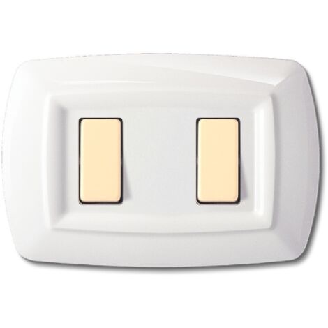 Placca serie Tondò, 2 moduli, plastica, bianco, compatibile con serie BTicino Magic - Elettrocanali ECL2592WH