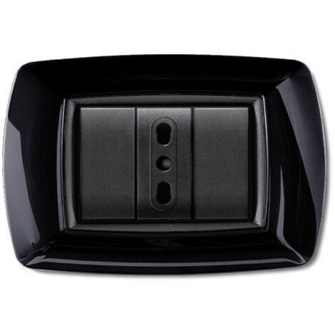 PLACCA 3 FORI ELETTROCANALI MY LIFE COMPATIBILE CON LIVING TICINO Nero