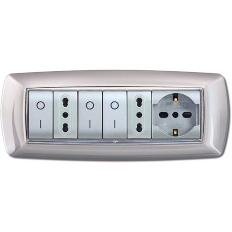 Placca Mylife 7 Mod. Alluminio Chiaro ( ELETTROCANALI cod. ECL2987AC )