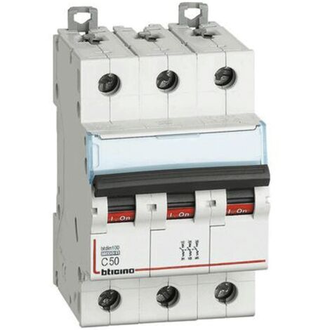 Interruttore Magnetotermico 4P Curvac 50A 10Ka Btdin100 ( Bticino Cod. Fh84C50 )