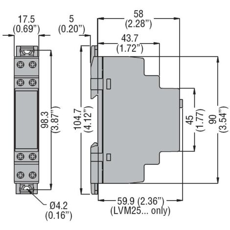 Rele' Monitoraggio Livello 1 Mod. 24-240V Ac/Dc+2 Sn1 ( Lovato Cod. Lvmkit25 ) (1/2)