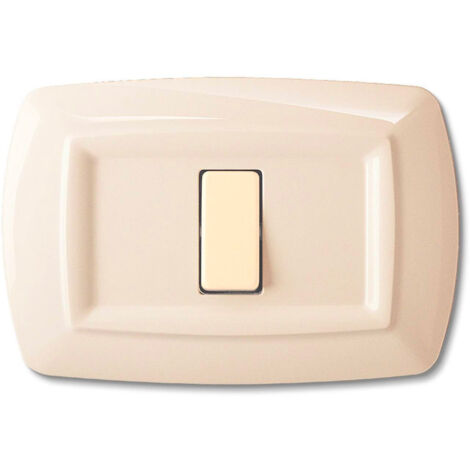 Placca serie Tondò, 1 modulo, plastica, avorio, compatibile con serie BTicino Magic - Elettrocanali ECL2591A