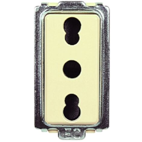 Modulo presa bipasso, serie Tondò, bianco, compatibile con serie BTicino Magic - Elettrocanali ECL2545