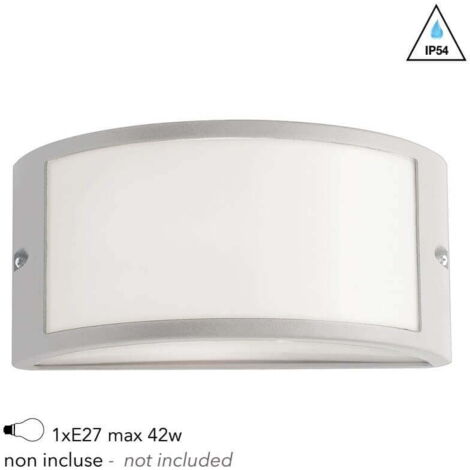 "Applique da esterno AUSTIN in alluminio bianco e diffusore in policarbonato"