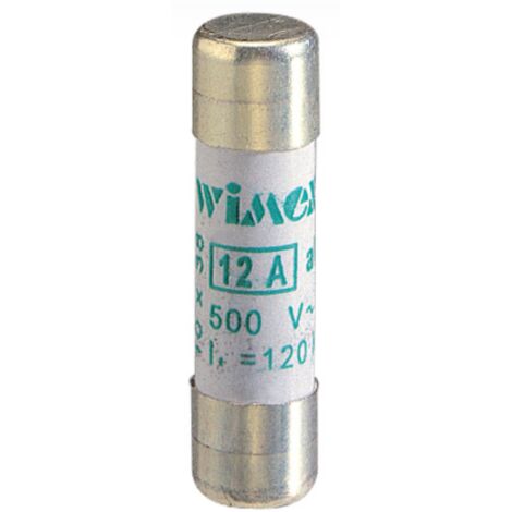Fusibile cilindrico industriale CF, per correnti di spunto, 10,3x38mm, 400V 20A, impiego aM - Wimex 5400620
