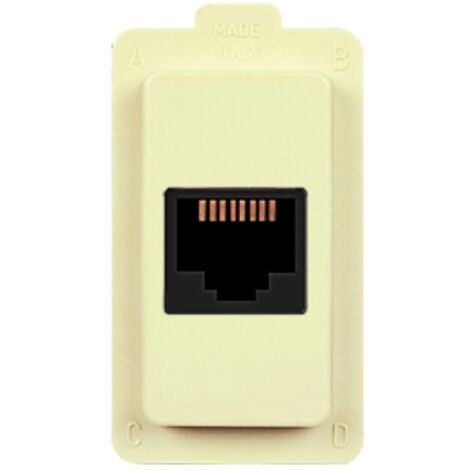 Modulo presa telefonica RJ11, serie Tondò, bianco, compatibile con serie BTicino Magic - Elettrocanali ECL2584