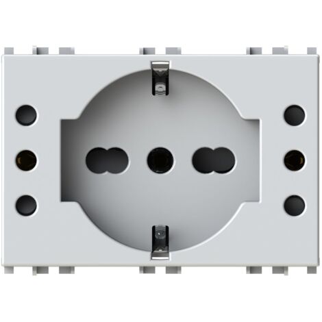 Presa 4box p503 presa schuko e due prese 10a vimar arke bianca - 4bp503.v19b