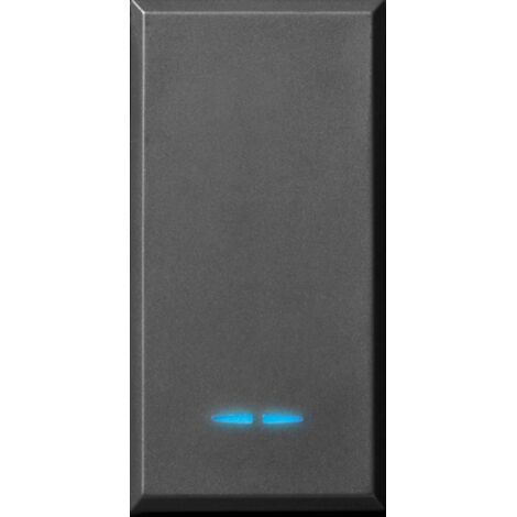 Interruttore Con Gemma, Colore Grigio Tekla, Illuminabile  ( Ave Cod. 445001 )