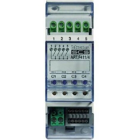 Legrand F411/4 Attuatore 4 relè bianco 2 moduli DIN (1/4)