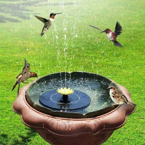 1pc fontaine d'eau solaire, pompe de bain d'oiseau de fontaine solaire avec  6 buses