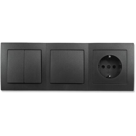 Profi Feuchtraum Steckdose Aufputz IP55 Anthrazit - Horizontal & Vertikal Montierbar