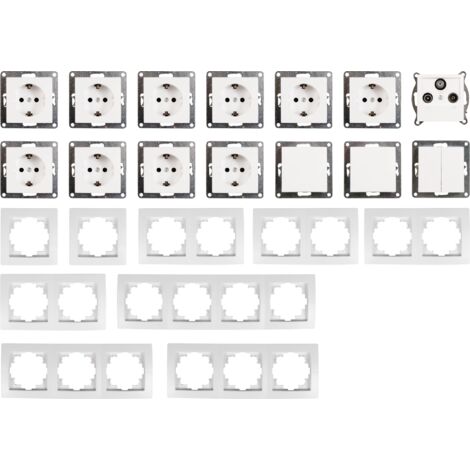 MCP MCPOWER Schalter Und Steckdosen Set Flair, Megaset, 100-teilig, Weiss