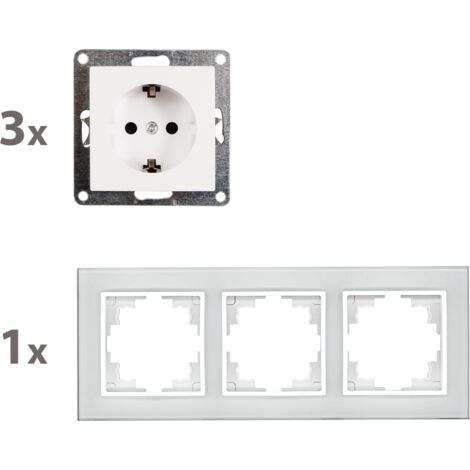 MC POWER – FLAIR – Set di prese e interruttori da incasso I Entertain I 21 pezzi I interruttori della luce, presa per antenna RJ45 + RJ11, colore: bianco opaco