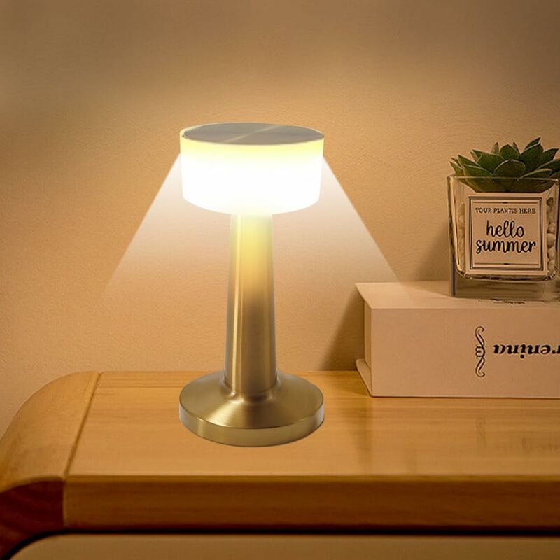 Lampe de Bureau Lampe de Table Sans fil Rechargeable USB 40 LED , Lampe  Livre Lecture Enfant Tactile Lumiere 3 Couleurs 6 Mode Dimmable, Lampe  Chevet Pile Chambre