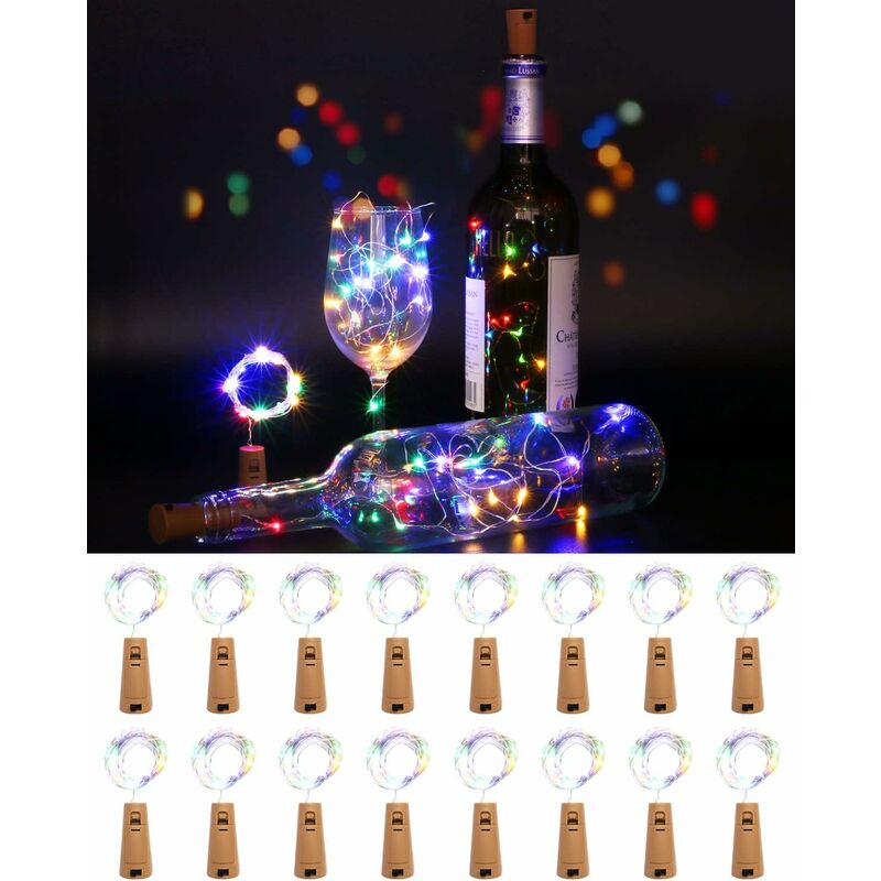 Yizhet Guirlande LED Bouteille 2m 20LEDs Bouteille Lumineuse, LED Bouchon  Bottle Light Étanche Fil D'argent Flexible Décoration pour Partie, Mariage  (Coloré) : : Luminaires et Éclairage