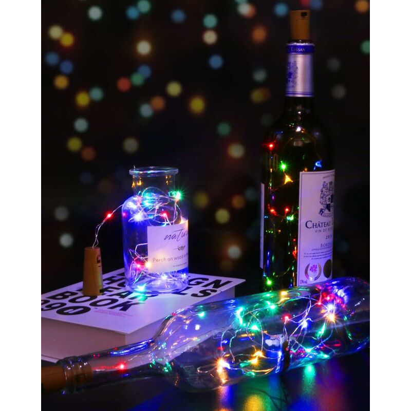 Akynite Bouchon Lumineux Multicolore pour Bouteille, 20 LEDs 2M Guirlande  étanche, Lumières pour Bouteilles de Vin, LED Bouteille Bottle Light,  Décoration pour Noël Fête Partie Mariage, 10 pièces : : Cuisine et  Maison