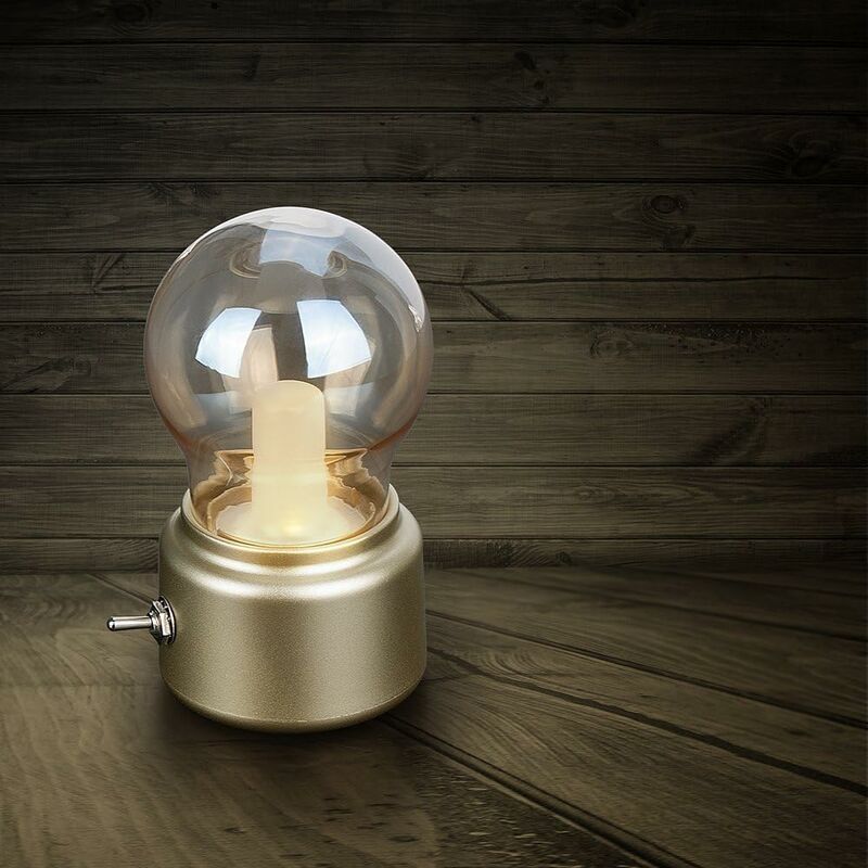 Lampe en cristal, lampe USB, boule de cristal argentée, lampe de chevet en  bois, réglable, légère et moderne.