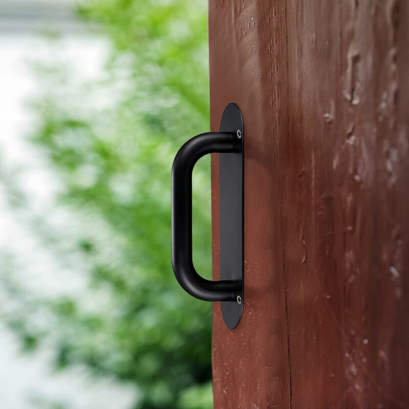 Poignée de porte, 2 Pcs Poignée de porte de grange robuste Poignée de porte  coulissante Poignées de porte poussées avec plaque arrière Meubles en  alliage d'aluminium poignées de barre d'appui -aoba