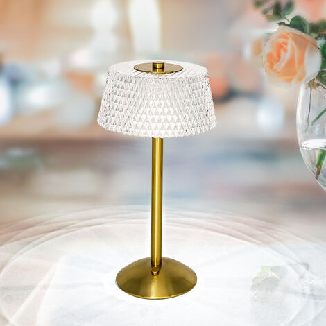Lampe de Table en Cristal, Lampe Cristal Lampe de Chevet Chambre, Dimmable  Lampe de Table Sans