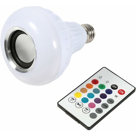 Lampe de Musique E27 12W LED RGB, Ampoule Haut-parleur Bluetooth