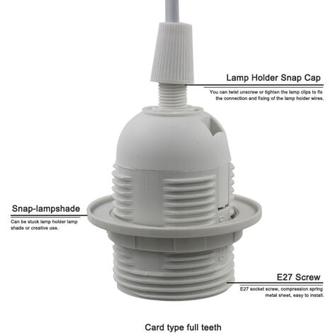 2 Pièces Support Lampe pour Ampoule E27, Douille E27 avec Interrupteur,  Porte Luminaire E27 Suspension, avec