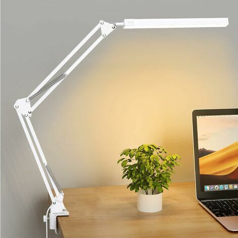 Lampe de bureau LED avec pince, lampe de table de soin des yeux