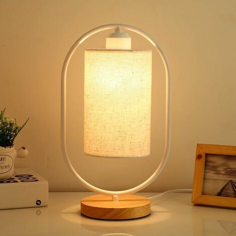 Lampe de table de chevet LED, lampe de chambre avec abat-jour en tissu  moderne, lampe de table au design élégant pour chambre, salon, table à  manger, bureau (ampoule LED 5W)