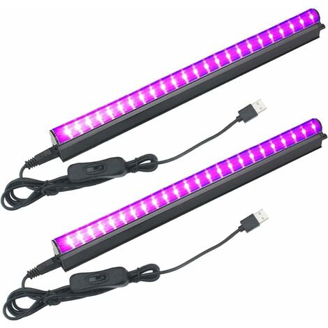 2pcs Diode électroluminescente 5W UV LED Tube Lumière Noire, 24 Leds Barre  de Lumières UV 5V