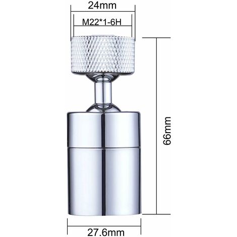 Aérateurs pour Robinet avec 80 Degrés Grand Angle Swivel Faucet Aerator  Mousseur Robinet avec Double Fonction pour Cuisine, Salle de Bain-Chrome  Poli(FM24) 