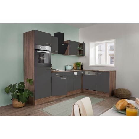 Cuisine Cuisine d'angle Chêne York Gris Oliver 280 x 172 cm Respekta (1/4)