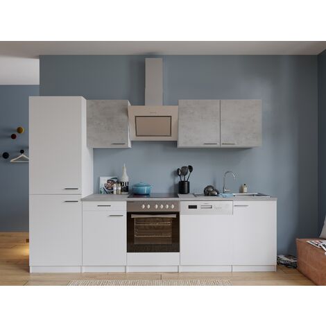 Kitchenette Intégrée Vicco R-Line 350 Cm – Blanc Et Anthracite, Neuve