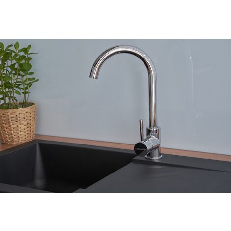 Evier à encastrer Evier de cuisine Granit Mineralite 78 x 44 cm noir Respekta