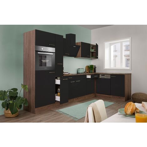 Cuisine Cuisine d'angle Chêne York noir Oliver 310 x 172 cm Respekta (1/4)