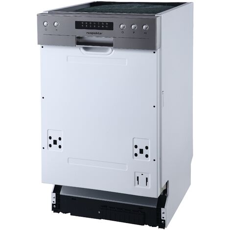 Respekta – Lave-vaisselle encastrable 45 cm – 9 couverts – Classe E – Aquastop – 6 programmes – 49 dB – Acier inoxydable argent