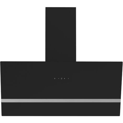Hotte d'aspiration 80 cm sans tête Hotte murale verre noir LED Respekta