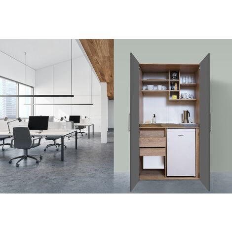 Cuisine Cuisine de bureau Mini-cuisine Single Chêne Gris Peter 104 cm Respekta (1/4)