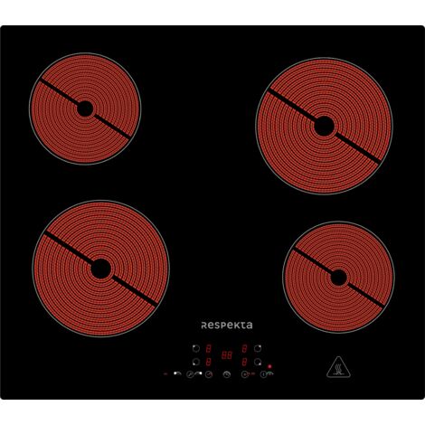Table de cuisson vitrocéramique autarcique 60 cm 4 zones Touch Plaque de cuisson encastrable Respekta