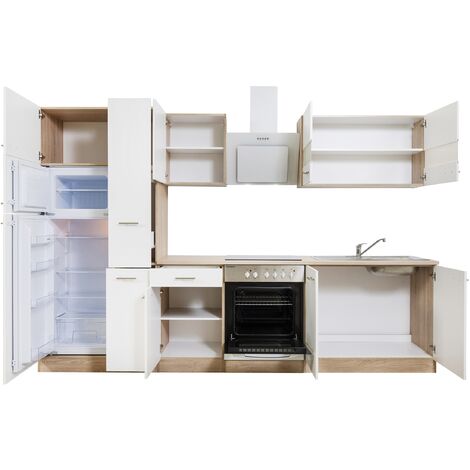 Vicco Bloc cuisine Artisan chêne/blanc 180cm sans PT