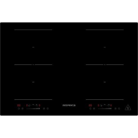 Respekta Table de cuisson autarcique à induction 77 cm, 2 zones flexibles, commande à curseur, fonction booster