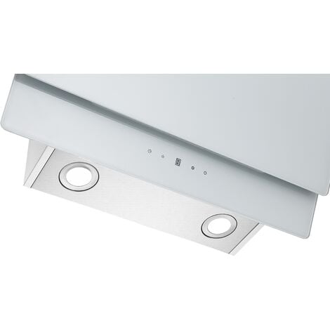 Hotte aspirante inclinée Respekta Hotte murale sans tête verre 90 cm blanc LED
