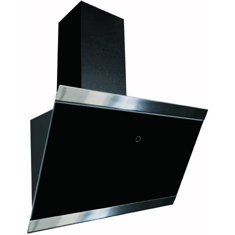 Hotte d'aspiration 60 cm Hotte murale sans tête Hotte inclinée noire Touch Respekta